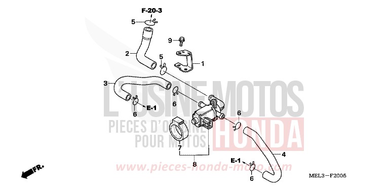 AIR INJECTION CONTROLVALVE (CBR1000RR6/7) de CBR1000RR "Fireblade" IRON NAIL SILVER METALLIC-U (NH167EA) 2006